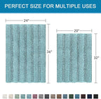 H.VERSAILTEX Bathroom Rugs Bath Mats Sets Super Absorbent Chenille Striped Bath - Image 2