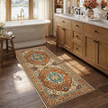 RELEANY Area Rugs Runner 2'6"x5' Washable Non-Slip, Floral Vintage Distress by RELEANY
