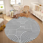 Washable Rug 4ft Area Rugs for Living Room, Abstract Rug for Bedroom, Soft - Image 4