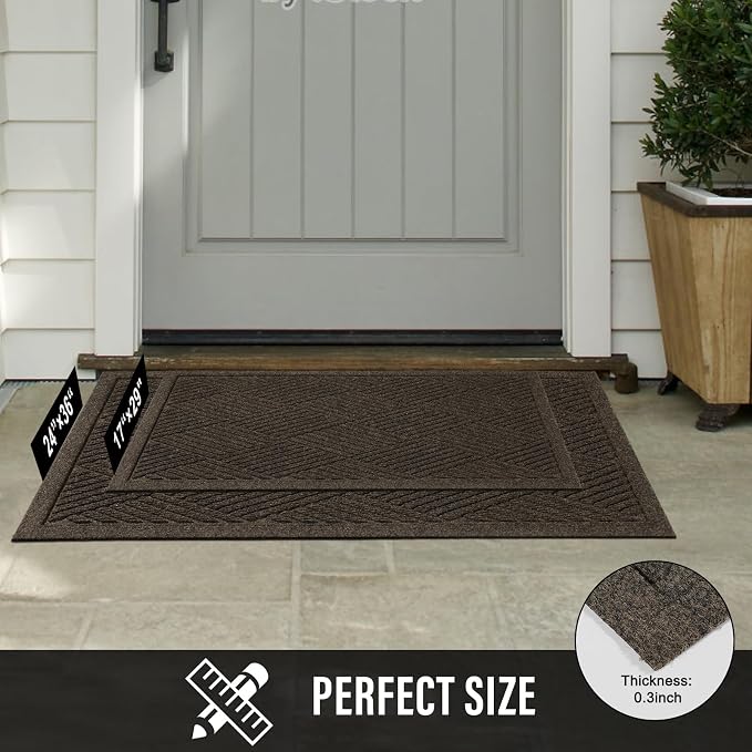 HIYARD Sturdy Front Door Mat, Absorbent Muddy Dirt Resist Welcome Door Mats - Image 6