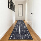 Modern Stripe Hallway Runner Rug Non Slip, Washable 2x10 Runner Rug, Woven Thin - Image 9