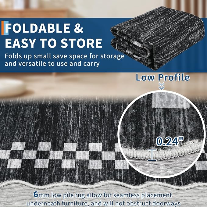 GarveeHome Hallway Runner Rug 2x6 Non Slip Scalloped Washable Rug - Image 4