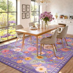 RELEANY Floral 6x9 Area Rugs Washable Print Boho Cute Carpet Non Slip Flower - Image 3