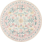 Wonnitar Pink Floral Round Rugs 5ft, Soft Circle Rug Non Slip Washable Round - Image 10