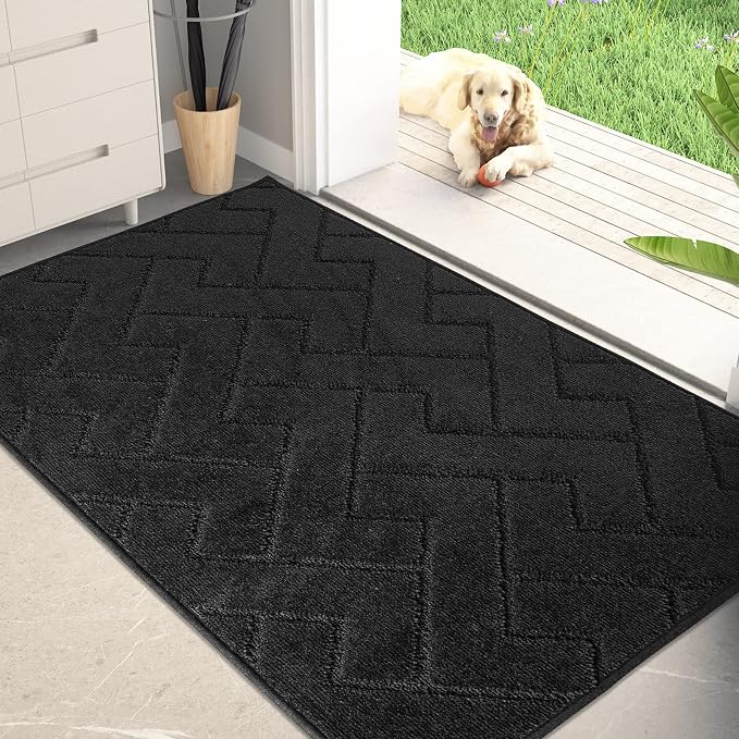 PURRUGS Dirt Trapping Door Mat 34" x 59", Non-Slip Machine Washable Entry Rug by PURRUGS