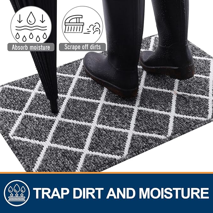Finchitty Indoor Door Mat, Dirt Resistant and Absorbent, Low-Profile, Washable - Image 2