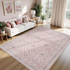 DCX Washable 5x7 Pink Floral Rug - Image 5