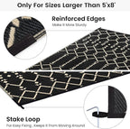 Smiry Outdoor Rug 9x12 ft, Waterproof Reversible Plastic Straw Rugs, Boho - Image 4