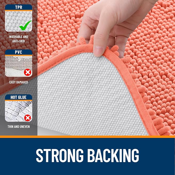 OLANLY Bathroom Runner Rugs 59x24, Extra Soft Absorbent Chenille Bath Rugs - Image 6