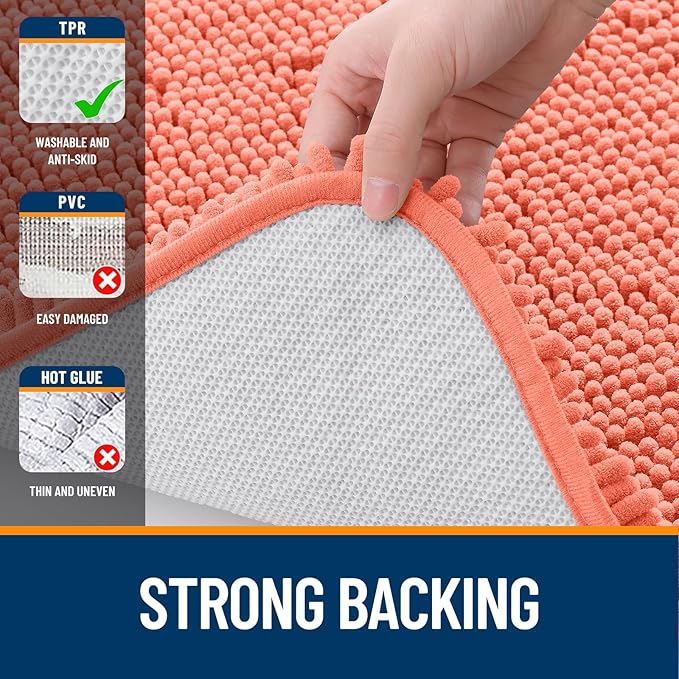 OLANLY Small Bathroom Rugs 24x16, Extra Soft Absorbent Chenille Bath Rugs - Image 6