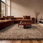 Ophanie 9x12 Brown and White Diamond Striped Rugs - Image 5