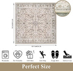 5x5 Square Washable Rug for Living Room: Non Slip Indoor Entryway Foot Carpet - Image 2