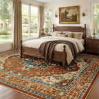 RELEANY Area Rugs Large 9'x12' Washable Non-Slip, Floral Vintage Distress - Image 2