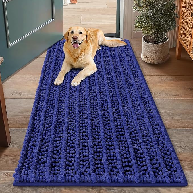 Smiry Dog Door Mat for Muddy Paws 48x30, Absorbent Dirt Trapper, Non-Slip by Smiry