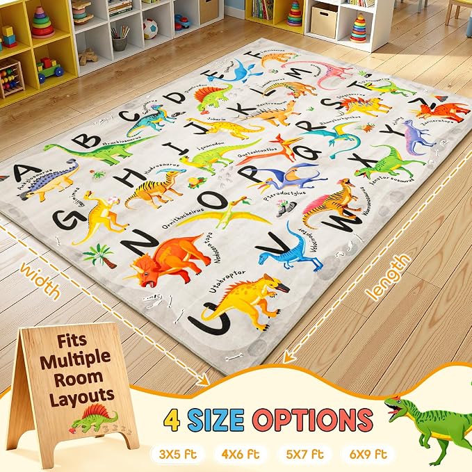 4x6 ABC Classroom Rug for Kids Playroom, Alphabet Rug - Image 8
