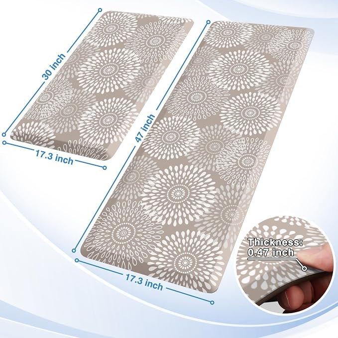 LuxStep Kitchen Mats for Floor, 0.47 inch Thicker Cushioned Rug Anti-Fatigue - Image 2