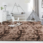 FlyDOIT Large Area Rugs for Living Room, 4x6 Feet Tie-Dyed Coffee Shaggy Rug - Image 4