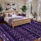 SERISSA 5x7 Area Rugs for Living Room, Washable Non-Slip Purple and White Boho - Image 2