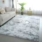 KICHOWUA 5x8 Light Grey Fluffy Shag Area Rug - Image 8