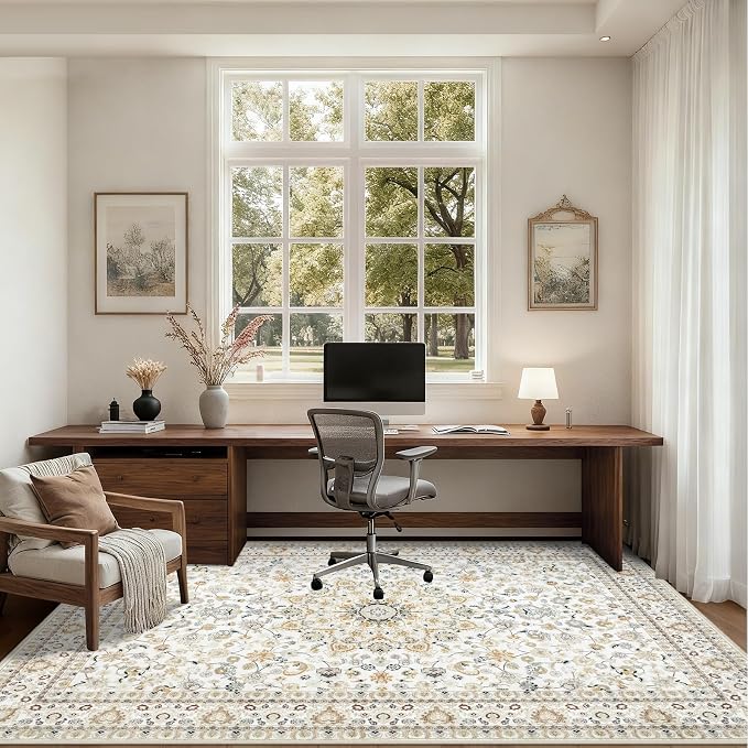 6x9 Area Rugs Living Room Rug: Washable Vintage Boho Rug No Slip Stain - Image 6