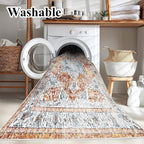 CHAMPLANT 5x7 Washable Area Rug Vintage Traditional Floor Cover Foldable Thin - Image 3