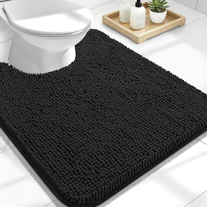 OLANLY Toilet Rugs U-Shaped 24x20, Extra Soft Absorbent Chenille Contour by OLANLY