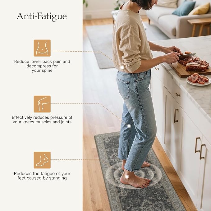 GENIMO Kitchen Mats for Floor 2PCs, Washable Anti Fatigue Mat for Cushioned - Image 7