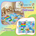 ABC Rugs for Kids Playroom Classroom, 4.5x6 Ft Educational Alphabet Rug - Image 3