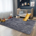 KICHOWUA 3x5 Grey Fluffy Shag Rug - Image 9