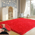 Mugorn Red Rugs for Living Room, 4x6 Large Fluffy Area Rugs for Bedroom by MUGORN