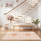 RELEANY Area Rugs Runner 2'6"x5' Washable Non-Slip, Floral Vintage Distress - Image 2