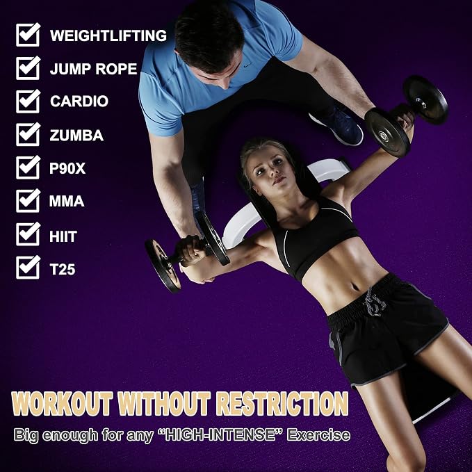 GXMMAT Extra Large Exercise Mat 16'x6'/12'x6'/10'x6'/8'x6', Extra Wide Workout - Image 3