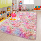 Cute Unicorn Rug for Girls Bedroom, 6x9 Plush Fluffy Princess Rainbow Area Rug - Image 9