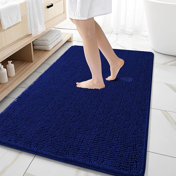 OLANLY Large Bathroom Rugs 59x35, Extra Soft Absorbent Chenille Bath Rugs by OLANLY