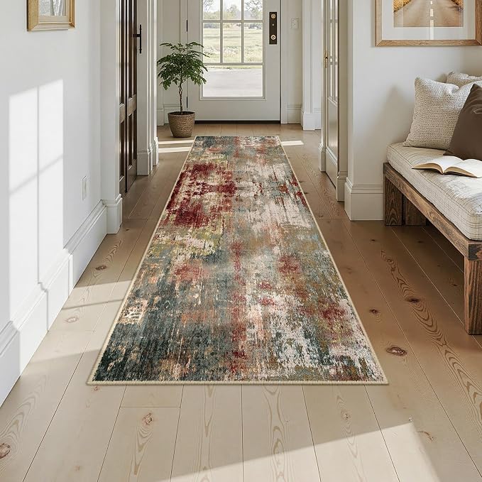 RELEANY Washable Area Rugs 2'6"x10 Non-Slip Modern Abstract Soft - Image 7