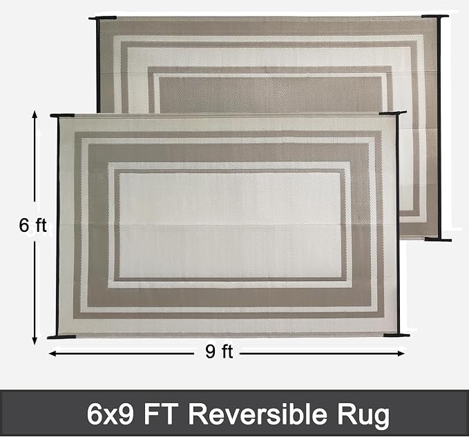 RURALITY Outdoor Rugs 6x9 Feet Waterproof - Image 2