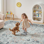 Lofus 9x12 Area Rug for Living Room, Distressed Grey Washable Area Rugs - Image 5