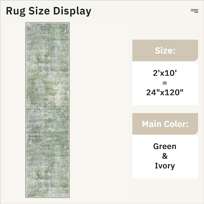 Soalmost Runner Rug 2x10 Washable Non-Slip Hallway Runner Rugs - Image 5