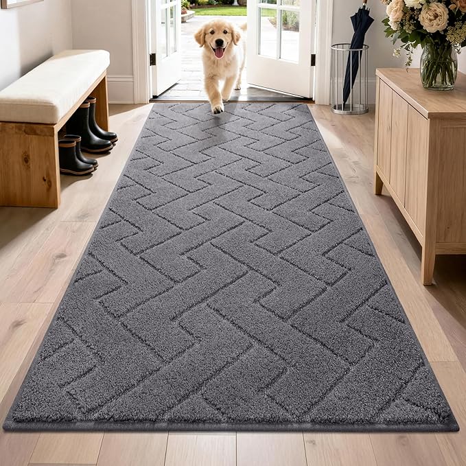PURRUGS Dirt Trapping Door Mat 32" x 70", Non-Slip Machine Washable Entry Rug by PURRUGS