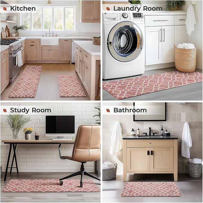 FRESHMINT Kitchen Mat Set of 2, Anti-Fatigue Cushioned Kitchen Mats - Image 7