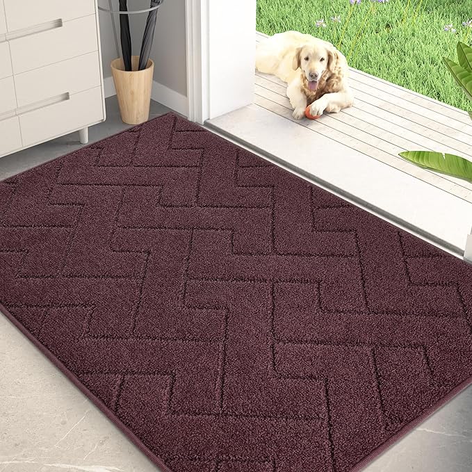 PURRUGS Dirt Trapping Door Mat 34" x 59", Non-Slip Machine Washable Entry Rug by PURRUGS