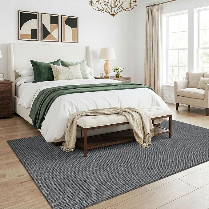 KOZYFLY Washable 5x7 Living Room Rug, Non Slip Woven Area Rugs, Braided Floor - Image 8