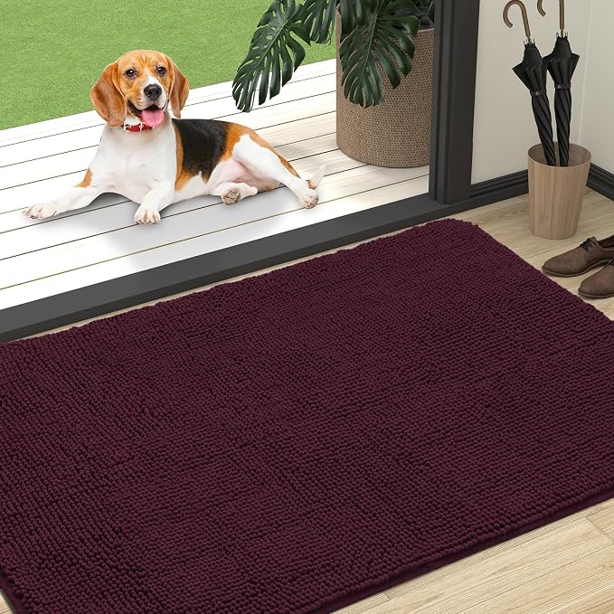 OLANLY Dog Door Mat for Muddy Paws 47x32, Absorbs Moisture and Dirt, Absorbent by OLANLY