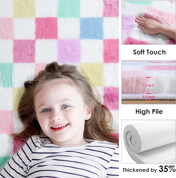 KICMOR Pink Rainbow Round Rugs 5ft - Image 2