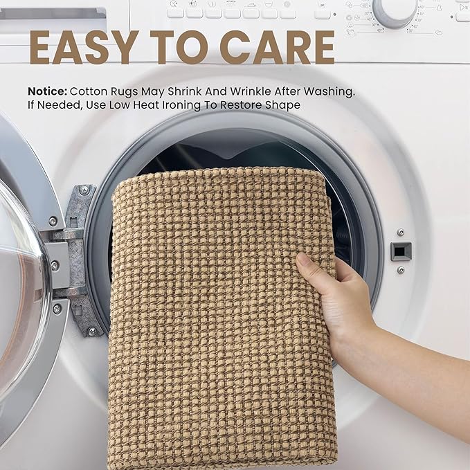 EARTHALL Woven Area Rug 3x5 Ft Washable Rugs - Image 3