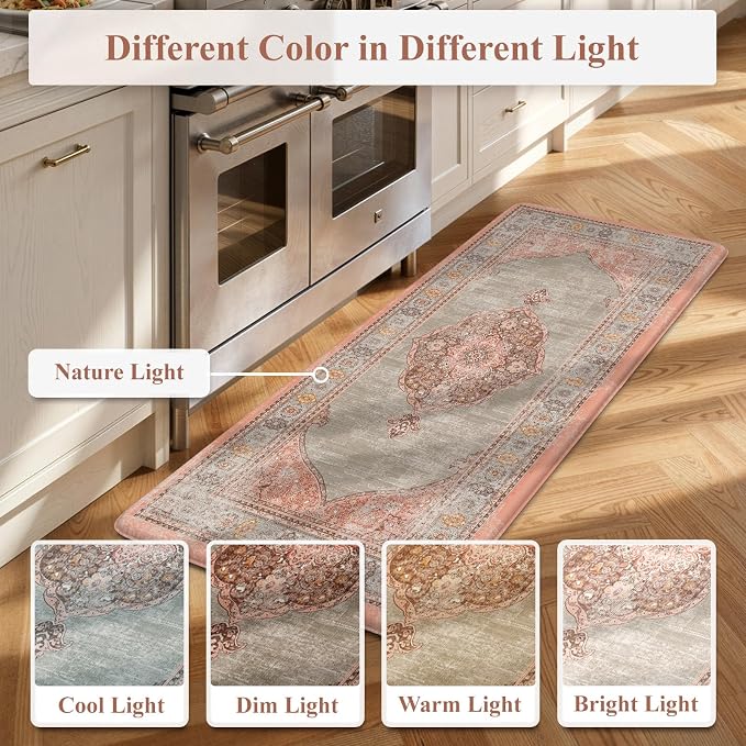 Collive Boho Kitchen Mats for Floor Cushioned, Anti Fatigue Waterproof Kitchen - Image 7