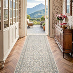 jinchan Zenith Floral Runner Rug 3x8 Washable Kitchen Runner Non-Slip Low-Pile - Image 3