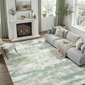 DCX Abstract Area Rug 6x9, Washable Sage Green Modern Rug by DCXWashableRug