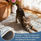 jinchan Zenith Blue Floral Area Rug - Image 7
