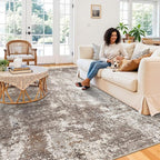 10x10 Square Living Room Area Rug – Washable Non-Slip Modern Large Rug - Image 3